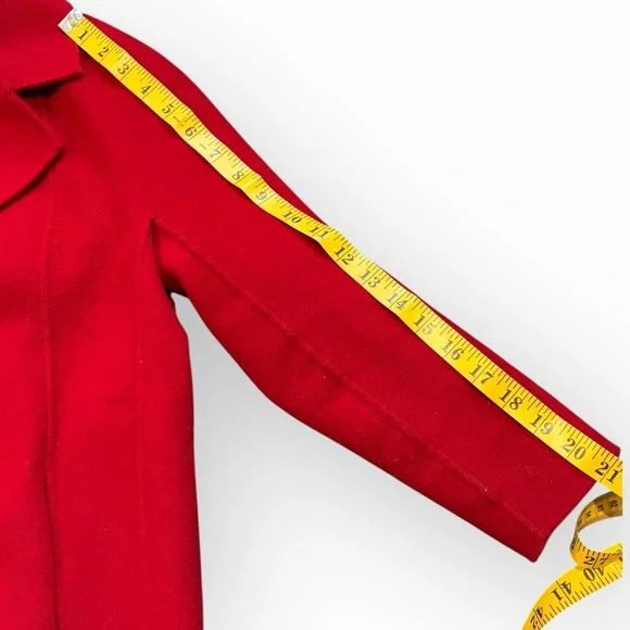 Talbots Red Wool Blend Lightweight Coat Jacket‎ Double Breasted Size 10 - Picture 12 of 14